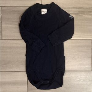 Polarn O. Pyret navy 100% merino wool onesie 2-6 months